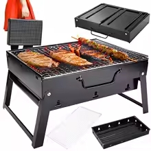 Składany grill turystyczny węglowy 35 × 27 cm - obrazek 2